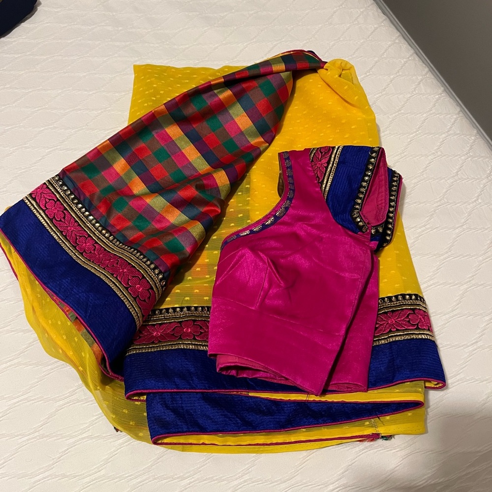 Indian saree and matching blouse